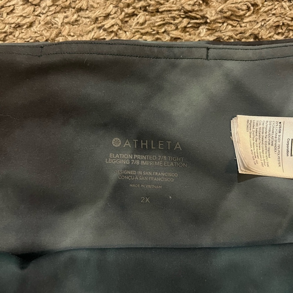 Athleta Women's Elevation Printed 7/8 Tight Green Marble - Picture 3 of 8